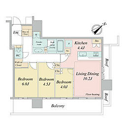 NAGOYAtheTOWER 3LDKの間取図画像