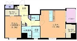 アルカサール 6階ワンルームの間取り