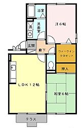 サクセス岩崎台C棟 2LDKの間取図画像