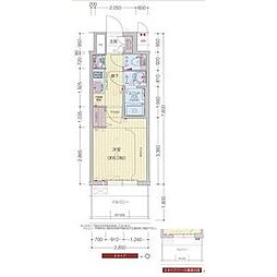プレサンス大須観音フィエスタ 1504 15階1Kの間取り