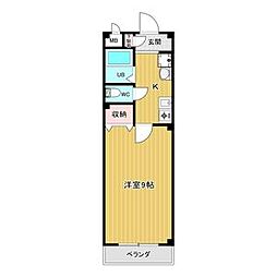 レジデンス青山ミレニアム 1Kの間取図画像