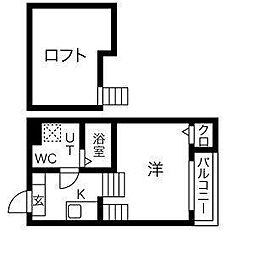 OMレジデンス本陣鳥居通 1Kの間取図画像