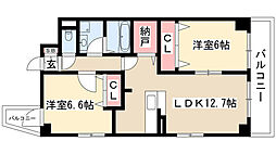 HAPPINESS車道 2LDKの間取図画像