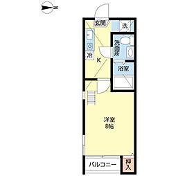 ウイングコート新守山 1Kの間取図画像