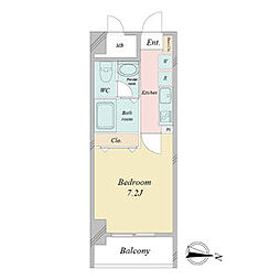 チェルトヴィータ 1Kの間取図画像