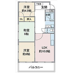 サンライズ喜多山 3LDKの間取図画像