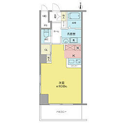 鶴舞ガーデンコート ワンルームの間取図画像
