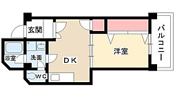 スカイル白川 1LDKの間取図画像