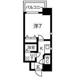 エステムコート名古屋ステーションクロス 1Kの間取図画像