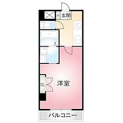 THUマンション 1Kの間取図画像