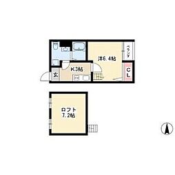 第3けやき 1Kの間取図画像