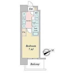 リバーコート砂田橋 1Kの間取図画像