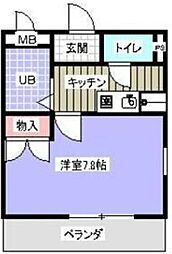 グリーンヒルズ山田8 1Kの間取図画像