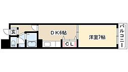 アーバンドエル杁中 1DKの間取図画像