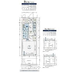 エステムコート名古屋金山ミッドクロス 1Kの間取図画像