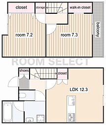 アプトルーナ川名 2LDKの間取図画像