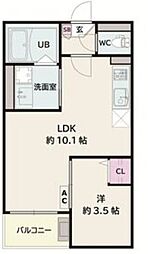 Jack todanishiI 1LDKの間取図画像