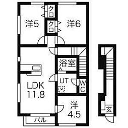 プライムフォレスト 3LDKの間取図画像