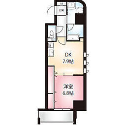 稲垣ビル栄ディアコート白川 1DKの間取図画像