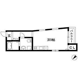 ラプンツェル ワンルームの間取図画像
