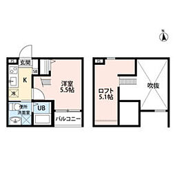 Caminoalta黄金 1Kの間取図画像