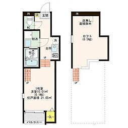 ハーモニーテラス柳堀町 ワンルームの間取図画像