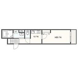 ラコルタブローン 1Kの間取図画像