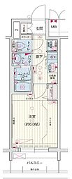 プレサンスNAGOYAシティオ 1Kの間取図画像