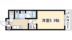 タウンライフ高社 1Kの間取図画像