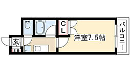 セントラルハイツ金山 1Kの間取図画像