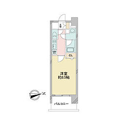 ルクレ新栄レジデンス 1Kの間取図画像