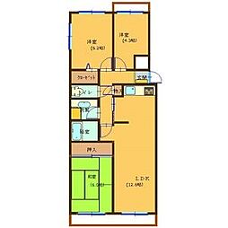 パークノヴァ亀の井 3LDKの間取図画像