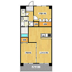 サンセイハイツ社台 2LDKの間取図画像