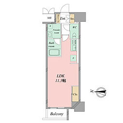グラヴィス鶴舞 ワンルームの間取図画像
