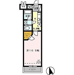 エスペランサみずの 1Kの間取図画像
