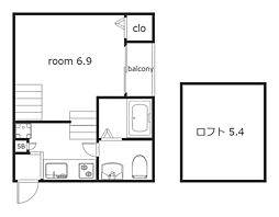 アストリア名駅 1Kの間取図画像
