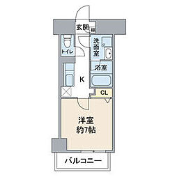 コートバスク 1Kの間取図画像