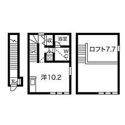 コレクション名駅西 ワンルームの間取図画像