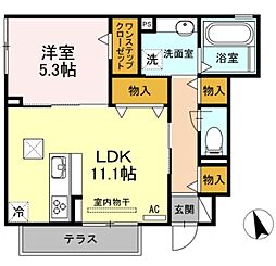 ラティエラ 1LDKの間取図画像