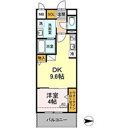 ロイヤルスクエア徳川 1LDKの間取図画像