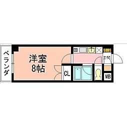 レージュ松原 1Kの間取図画像