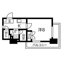 タウンライフ内山 1Kの間取図画像