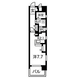 RIVO浅間町 ワンルームの間取図画像