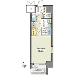 アデグランツ上前津 1Kの間取図画像