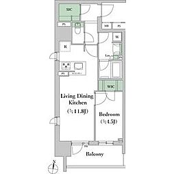 オープンレジデンシア名古屋FRONT 1LDKの間取図画像