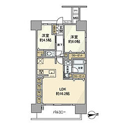プレサンスロジェ名古屋黄金通 2LDKの間取図画像