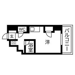 スクエアアパートメント ワンルームの間取図画像