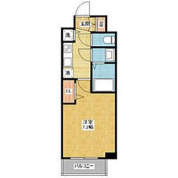 プレサンス丸の内雅殿 1Kの間取図画像