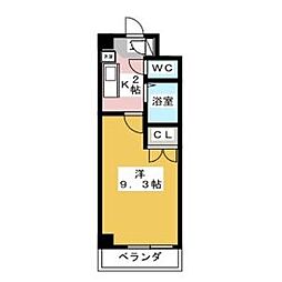 セレス星が丘 1Kの間取図画像