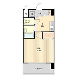 パークフラッツ金山 1Kの間取図画像